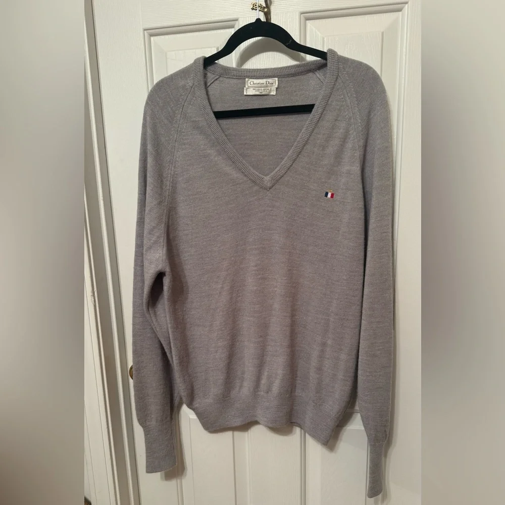 Vintage 90s Christian Dior  V Neck Pullover Sweater  Sz M